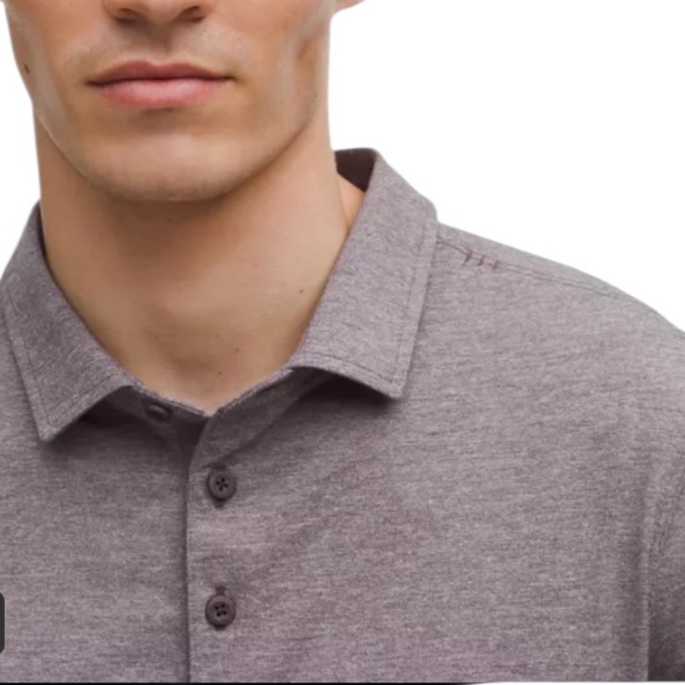 lululemon Men’s Evolution Short Sleeve Polo Heather Sequoia Large